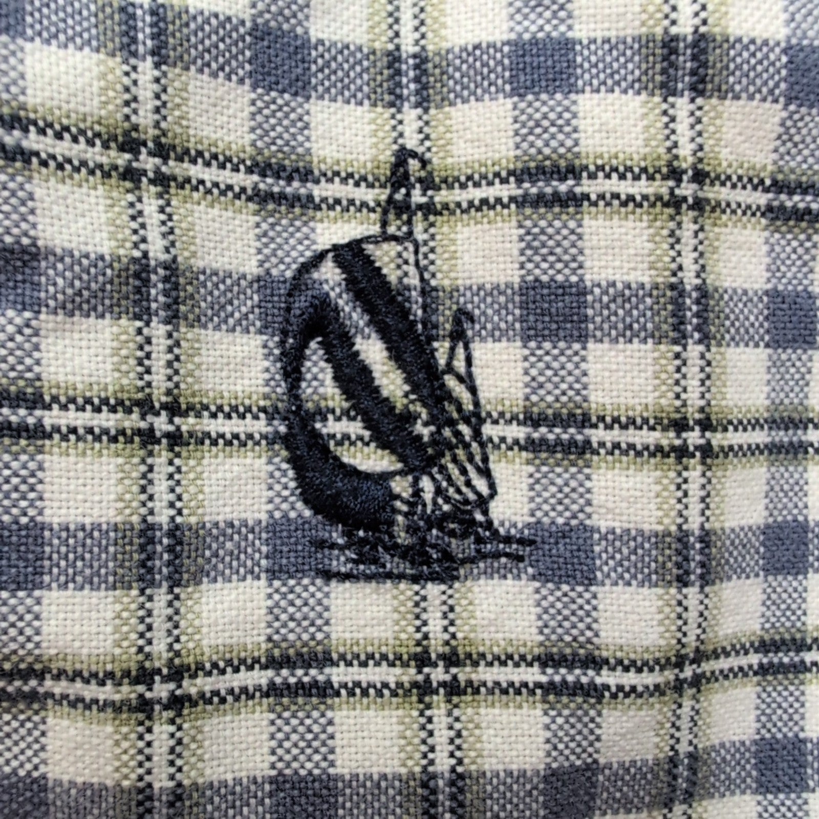 Chemise Nautica L Made in Macao Carreaux Bleu 100% Coton manches longues