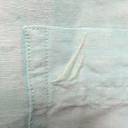 Chemise Nautica XXL/3XL Bleu Turquoise Uni Ramie (lin) Coton Manches Courtes