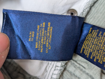 Pantalon Velours Côtelé Polo Ralph Lauren W28 L28 Gris Homme Vintage Jean