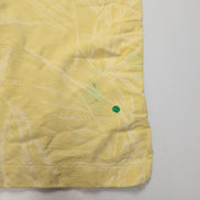 Chemise Hawaïenne Caribbean Joe XL Soie Jaune Pâle Feuillage Gaufré