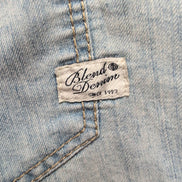 Chemise Blend Jean XXL ajusté Bleu Boutons Pression Western Vintage