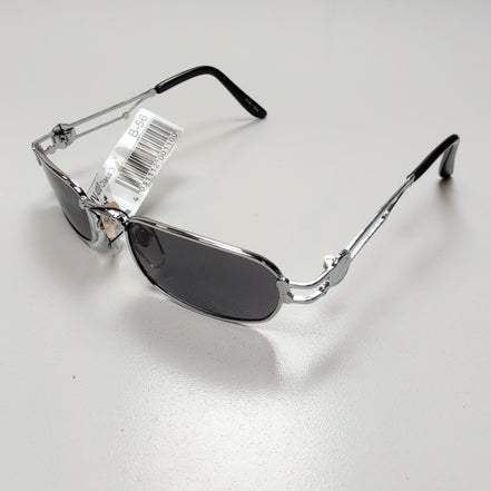 Lunettes de soleil Y2K Rectangulaires Métal Chromé Branches Larges