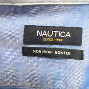 Chemise Nautica Bleu Uni 100% Coton Vintage Taille L Manches Longues