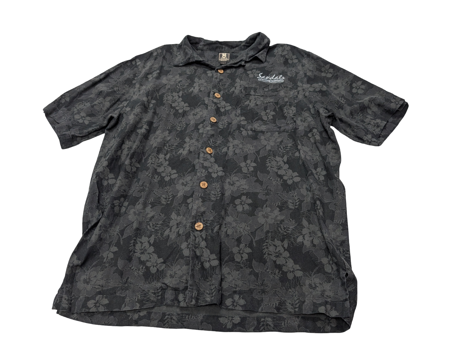 Chemise hawaïenne soie Gear for Sport noire manches courtes taille L