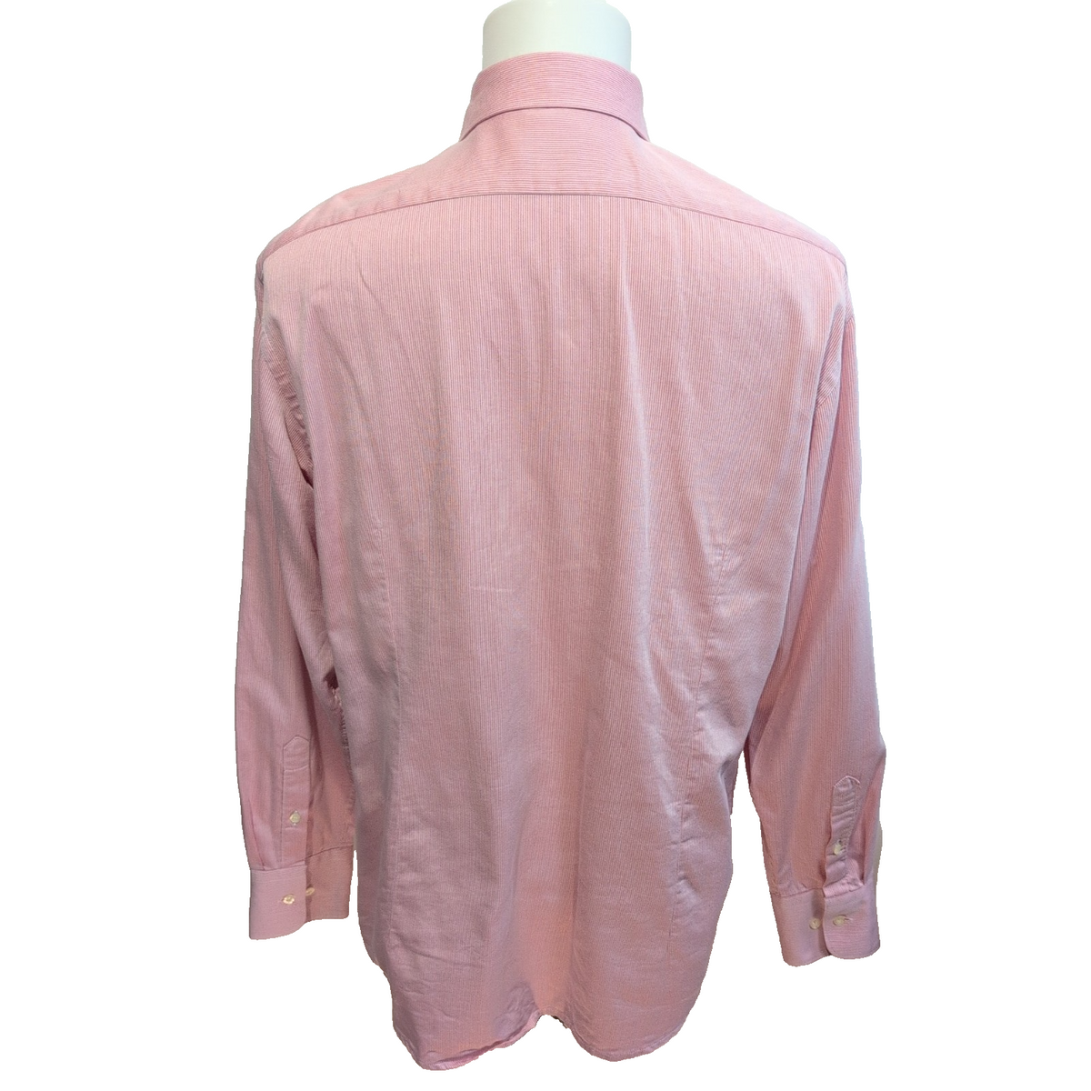 Lacoste chemise rose pâle fines rayures logo blanc taille XL 42