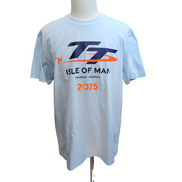 T-shirt TT Isle of Man Tourist Trophy 2025 XL Bleu Ciel Neuf 100% Coton