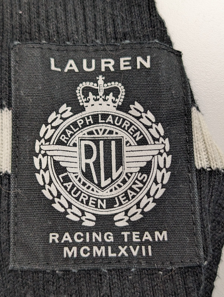 Pull Lauren Ralph Lauren Femme Rayé Noir et Blanc Col Zippé Taille S