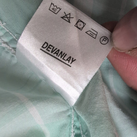 Chemise Lacoste Vintage 43 L Carreaux Vert Pastel Manches Longues Modulables