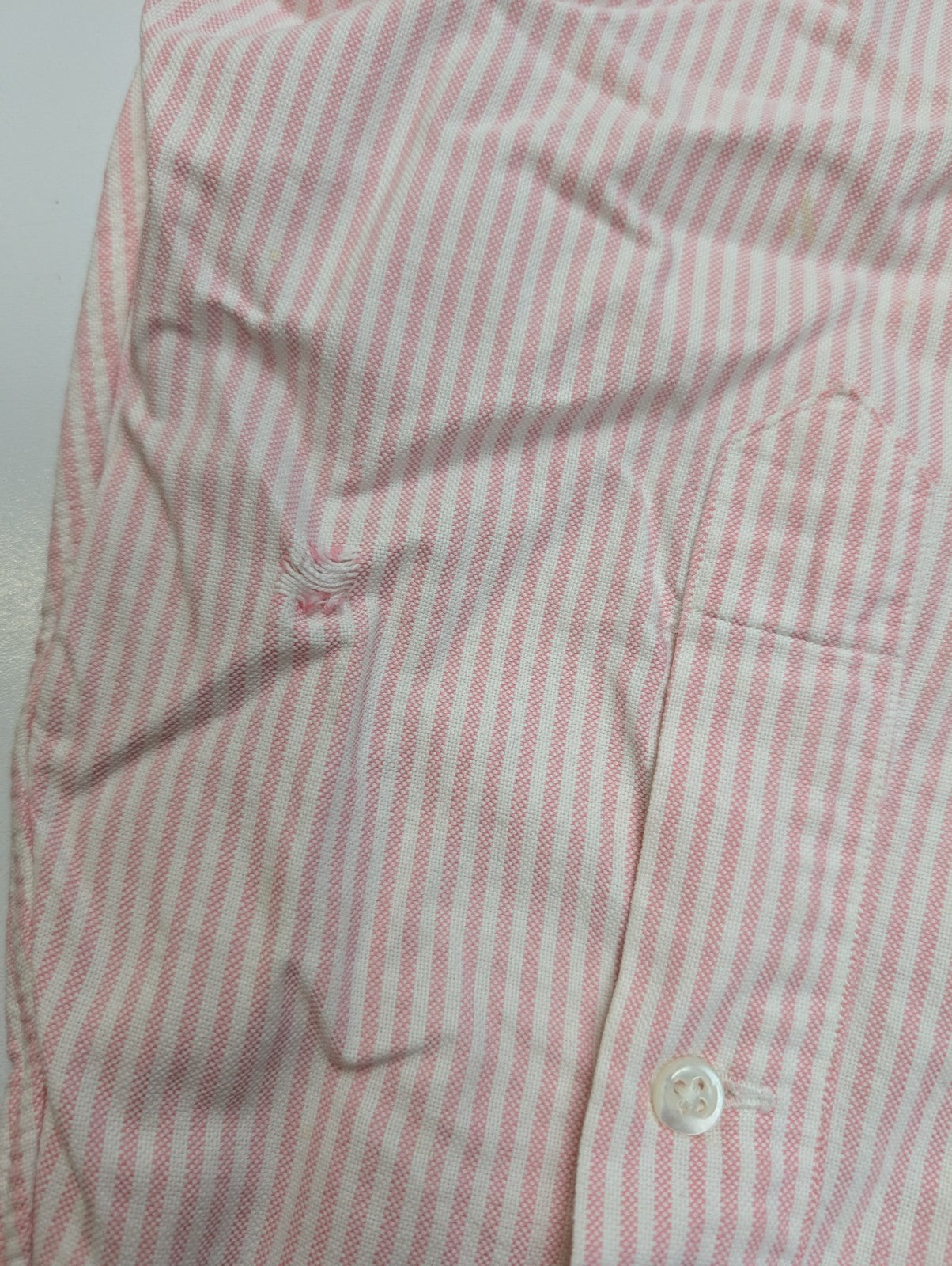 Chemise Polo Ralph Lauren Shirt XL XXL The Big Oxford Rose Rayée Logo Col Classi