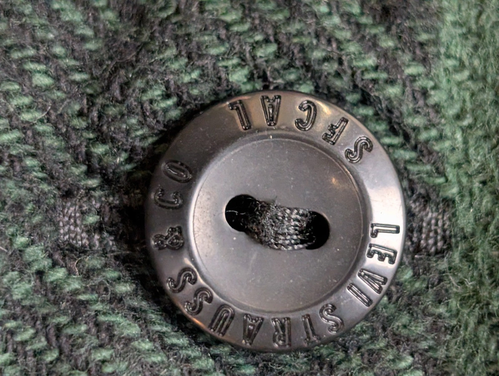 🔥 Chemise LEVI'S Flanelle Épaisse à Carreaux Vert et Noir Manches Longues T.L