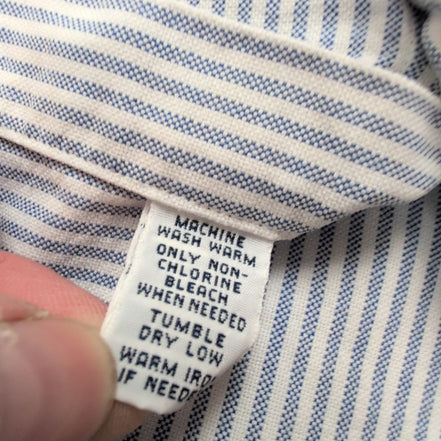 Chemise Ralph Lauren L Classic Fit bleu rayures Oxford manches courtes