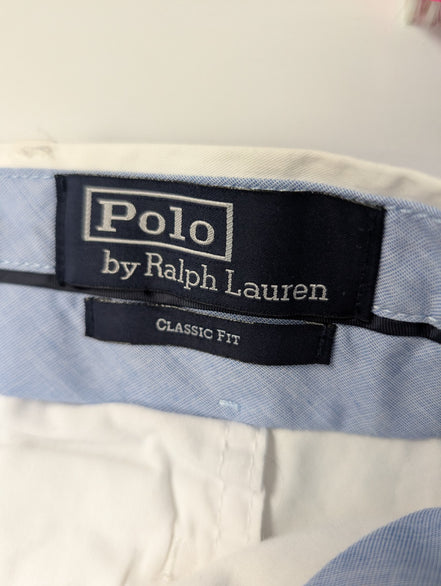 Pantalon chino Polo Ralph Lauren Classic Fit W42 L30 blanc coton Pima