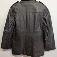 Veste Seal boutonnée cuir marron mi-longue vintage taille M #8c