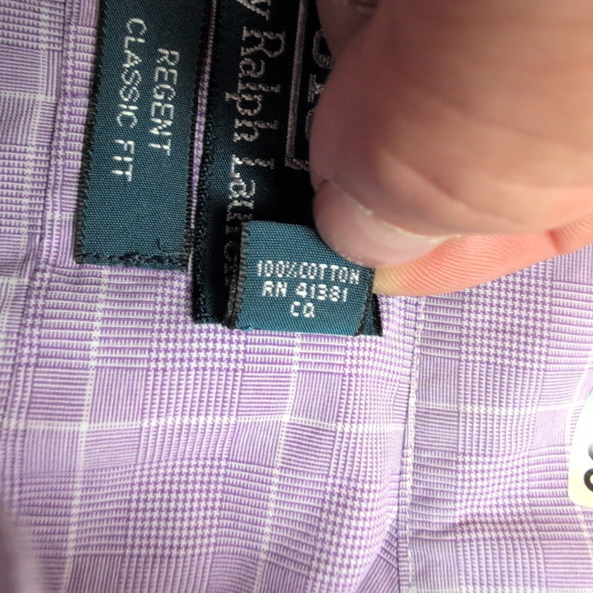 Chemise Polo Ralph Lauren Regent Classic Fit Violet Carreaux M/L manches courtes