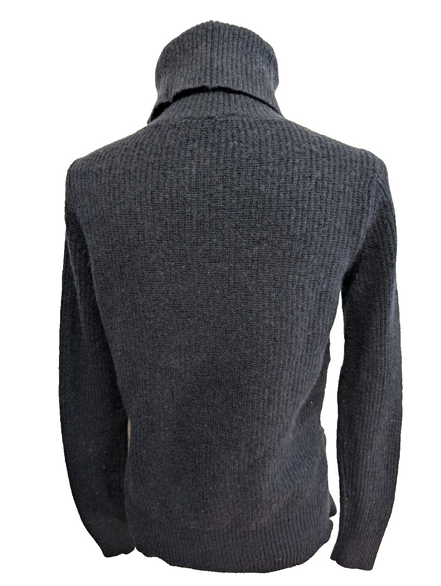 Pull Tommy Hilfiger Femme Col Roulé Bleu Marine Laine d'Agneau Taille S