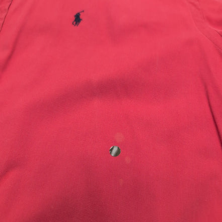 Chemise Ralph Lauren Blaire L Rouge Shirt Button Down Coton Logo Bleu Marine