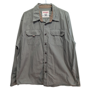 Chemise Wrangler kaki 2 poches logo brodé taille L manches longues homme