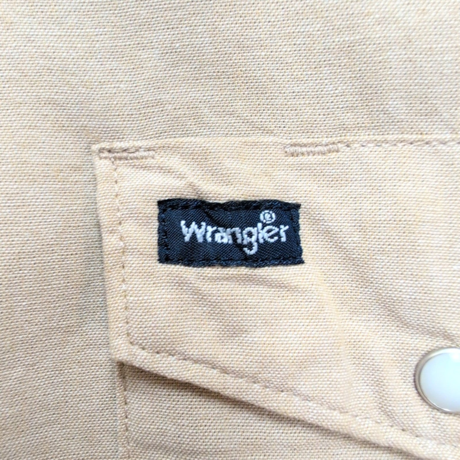 Chemise Wrangler Western Homme 2XL Tall Long Marron Camel Pression Coton