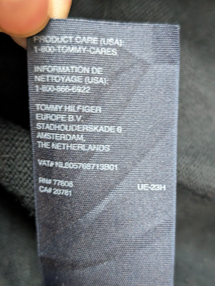 Pull Tommy Hilfiger Homme Col V Noir Coton et Cachemire - Taille XXL