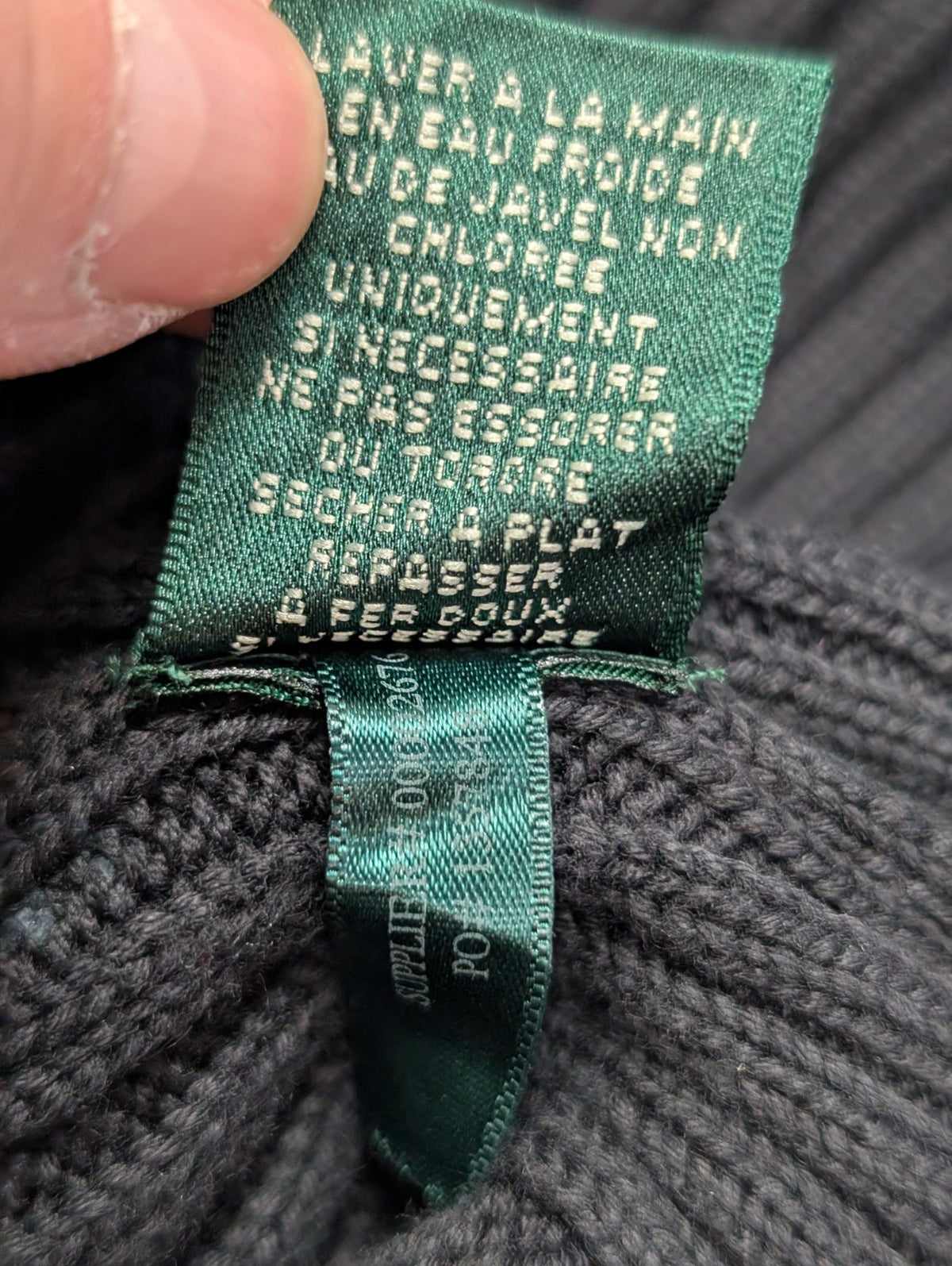Cardigan Lauren Ralph Lauren femme L noir coton zippé écusson brodé 
