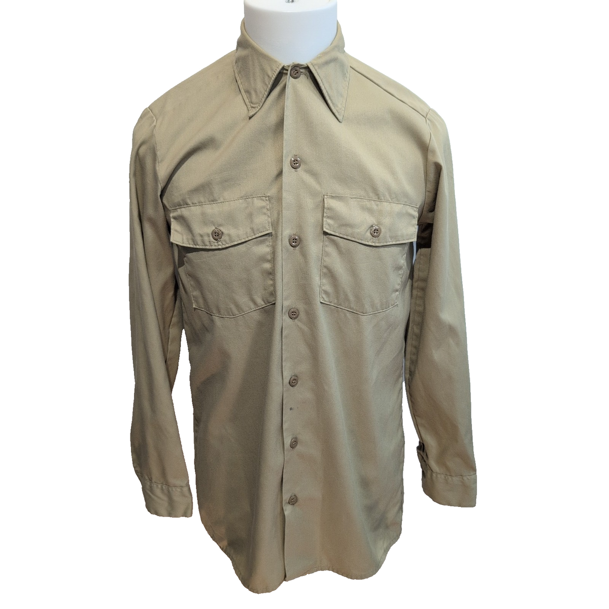 Chemise Dickies S / M Beige Crème 14.5 Coton Polyester Manches Longues