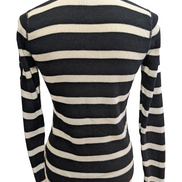 Pull Lauren Ralph Lauren Femme Rayé Noir et Blanc Col Zippé Taille S