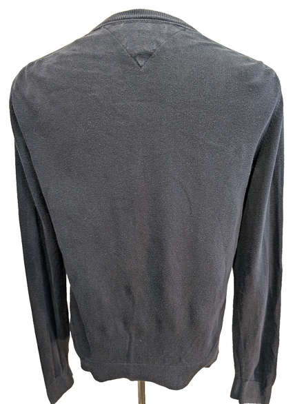 Pull Tommy Hilfiger - Col V - Bleu Marine - Premium Cotton - Taille M