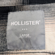 Chemise Flanelle HOLLISTER Homme L Noire Crème Carreaux Ajustée |284S