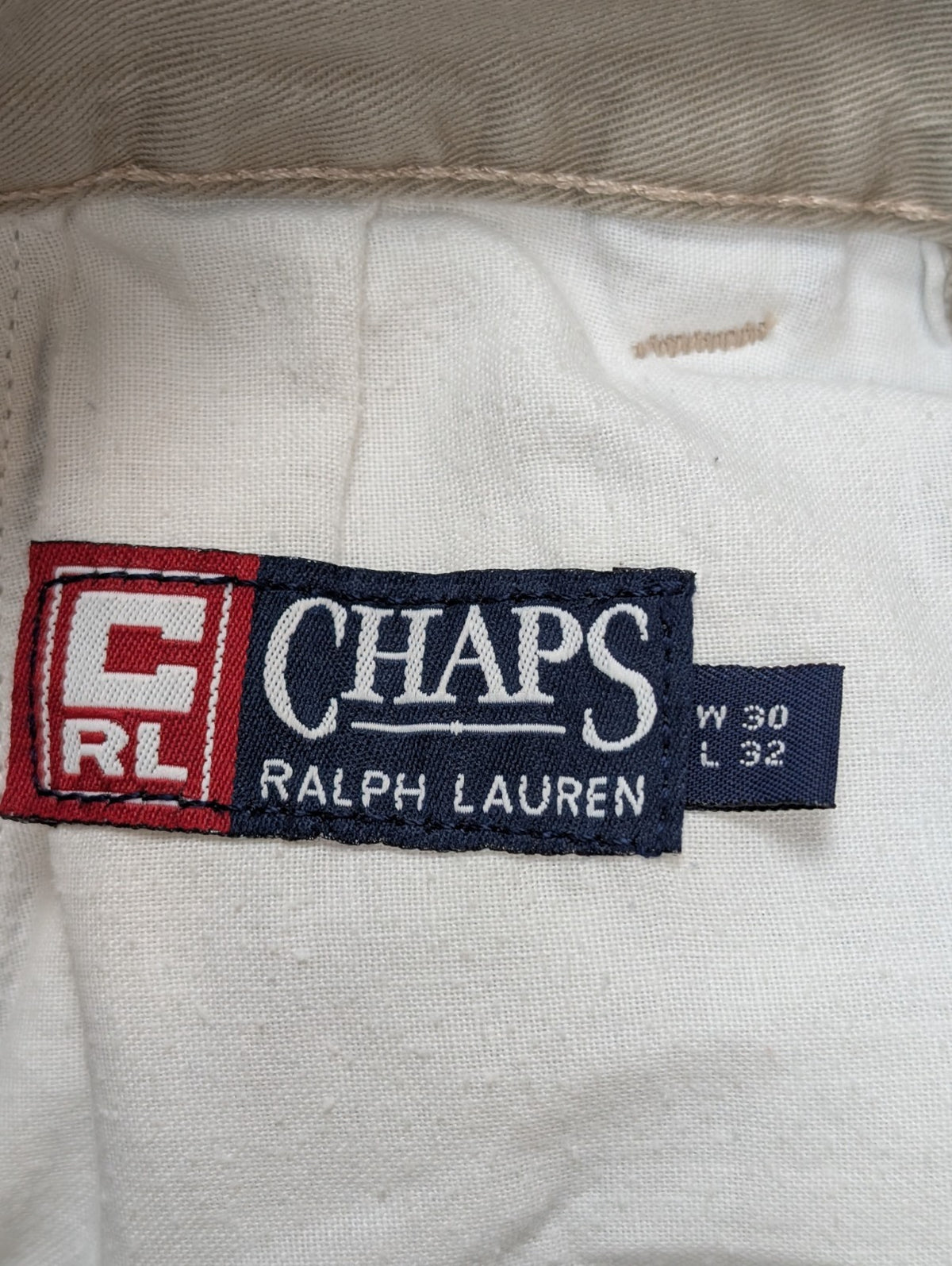 Pantalon chino CHAPS Ralph Lauren beige W30 FR40 à pinces coton