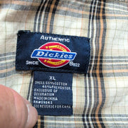 Chemise Dickies Western XL Marron Carreaux Manches Courtes Boutons Pression