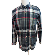 Chemise Nautica Vintage L Bleu Vert Rouge Carreaux Coton Logo
