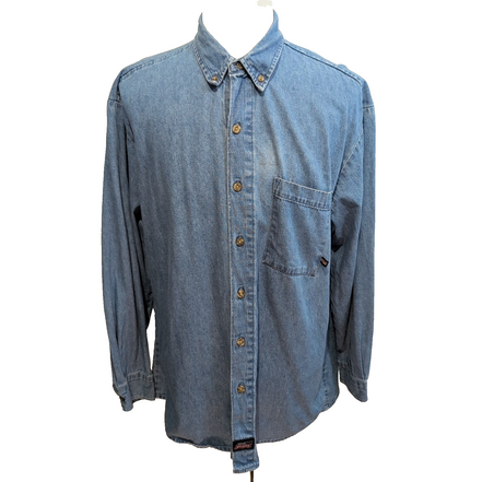 Chemise Dickies XL Jean Bleu 100% Coton Made in Nicaragua manches longues