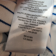 Polo Ralph Lauren Homme L Blanc Rayures Bleues Logo Blanc Polo Manches Courtes