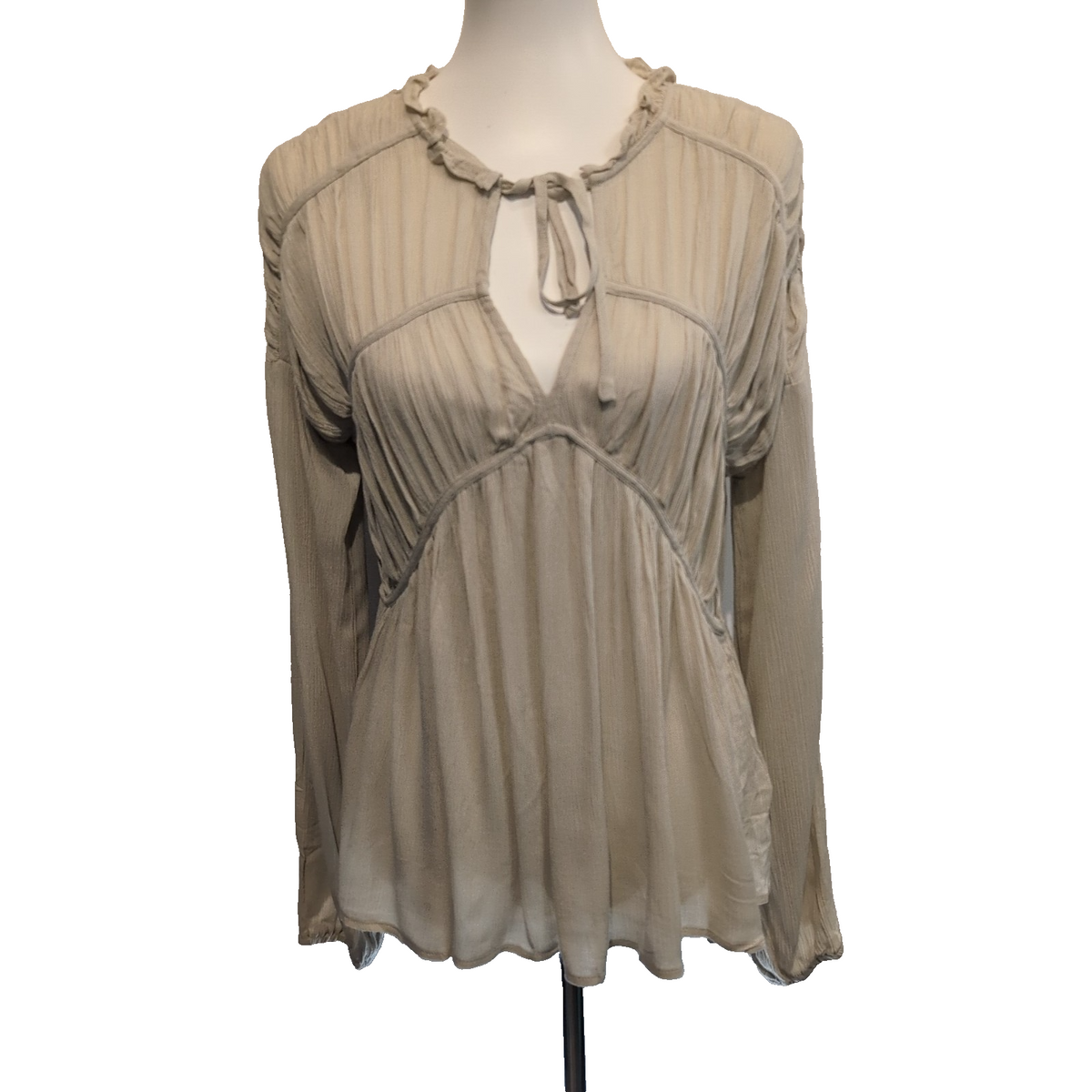 Haut Femme Mittoshop Taille M Beige 100% Rayonne Manches Longues Neuf