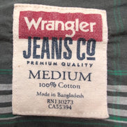 Chemise Wrangler Manches Longues Kaki à Carreaux avec Poche Taille M