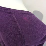 Pull Tommy Hilfiger Femme S Violet Aubergine Coton Pima Col V