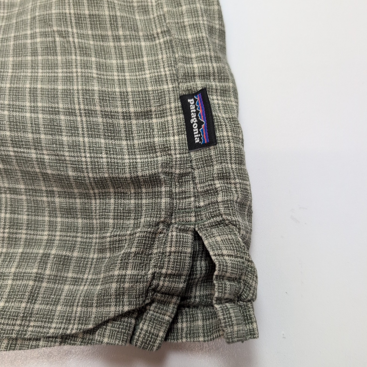 Chemise Patagonia L Kaki Carreaux Chanvre Coton Bio Manches Courtes