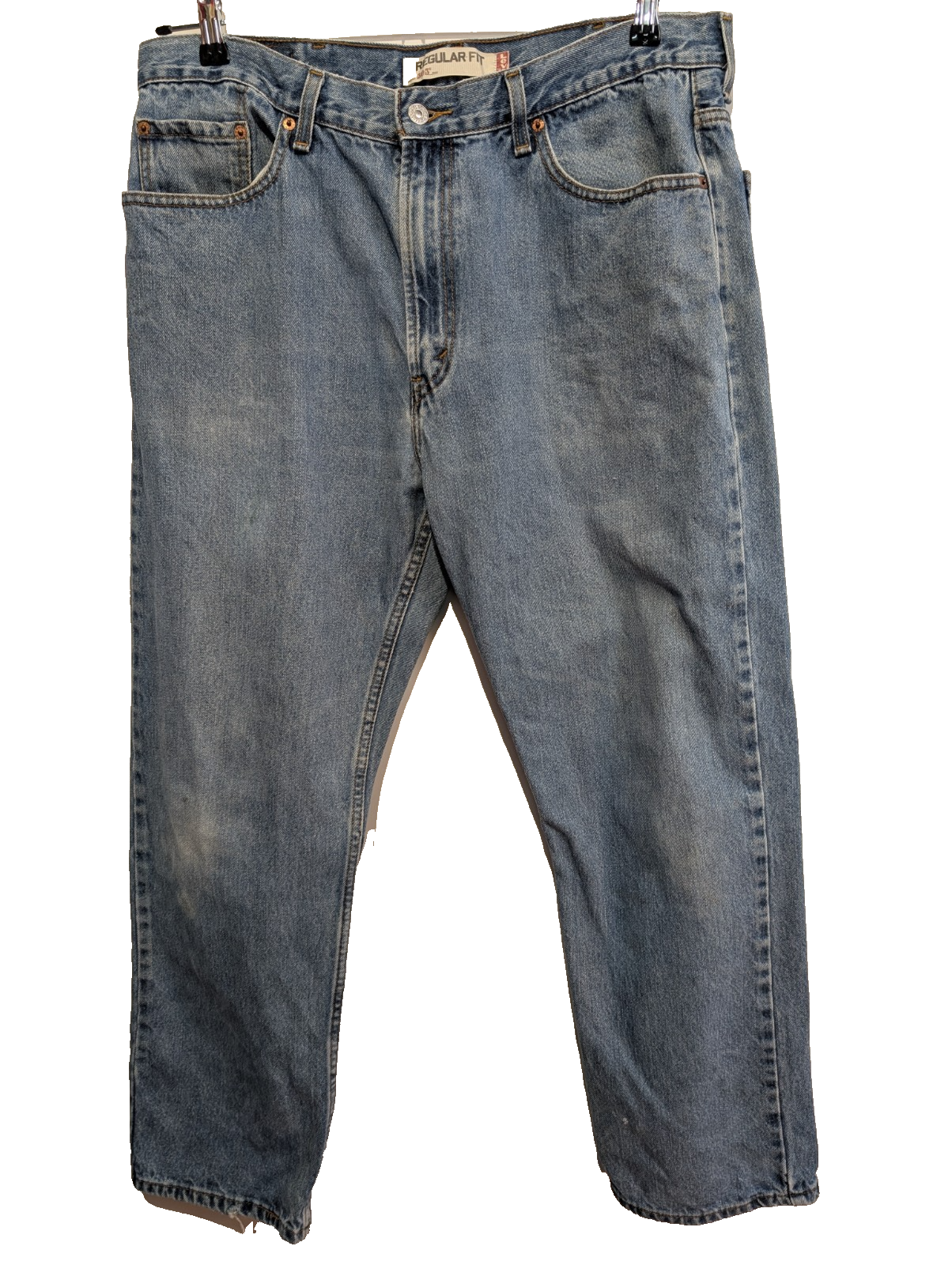 Jean Levi's 505 Regular Fit Vintage Homme W38 L30 Bleu Ciel Denim Light Wash