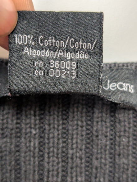 Pull Calvin Klein Femme Noir Col V Coupe Longue Évasée - Taille M
