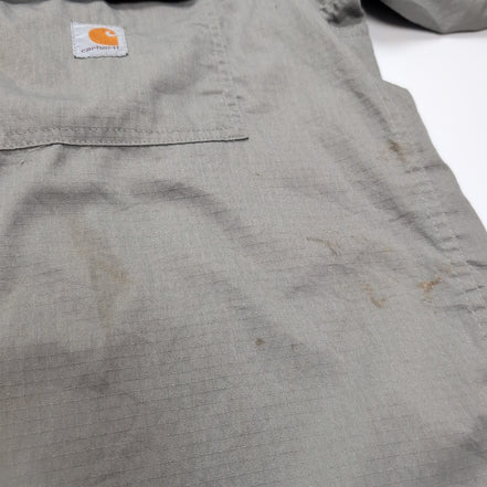 Chemise Carhartt L Grise Ripstop Manches Courtes Brodée 2 Poches stretch