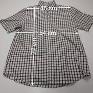 Chemise Chaps manches courtes marron et blanc à carreaux taille L #231msch