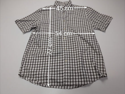 Chemise Chaps manches courtes marron et blanc à carreaux taille L #231msch