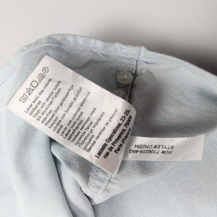 Chemise Lacoste Vintage XL Bleu Clair Regular Fit Poche manches courtes