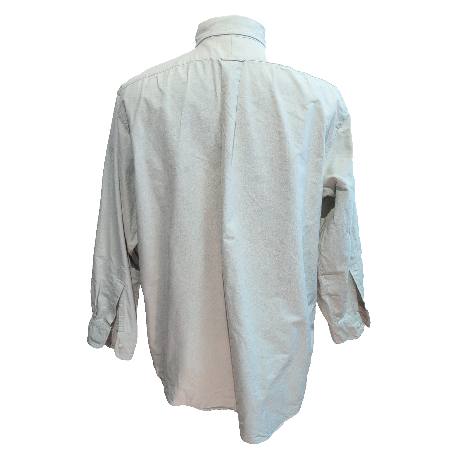 Chemise Lands' End XL Regular Oxford Gris 100% Coton Made in Hong Kong