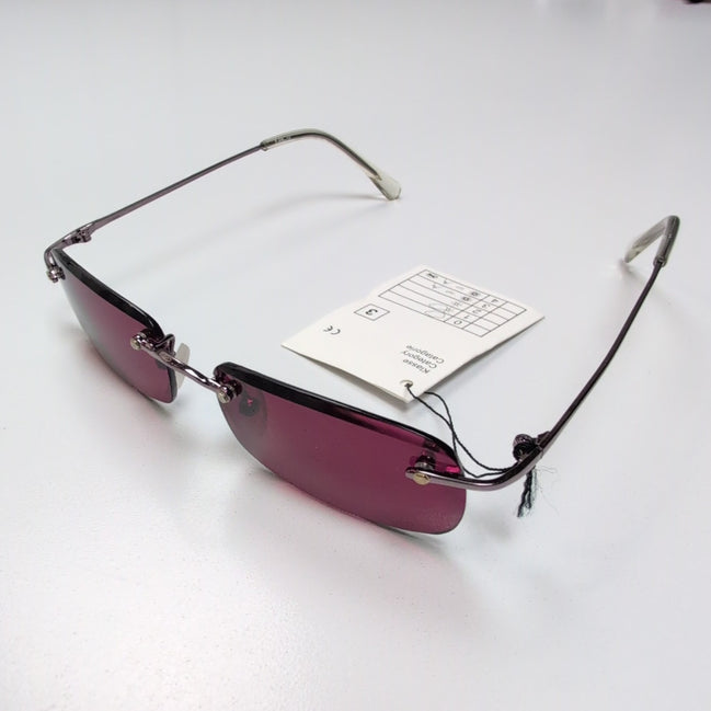Bar-On® Lunettes de Soleil Rectangulaires Bordeaux Y2K Branches Fines