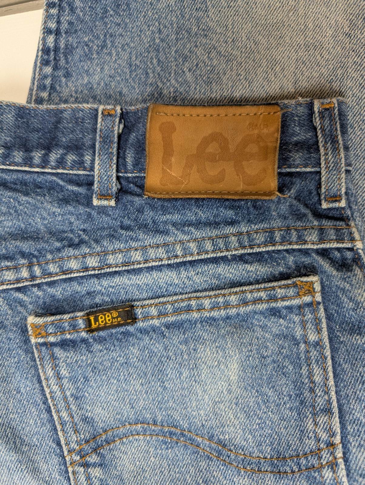 Jean Lee Vintage Regular Fit W29 L30 Bleu Denim Patiné Classic Straight