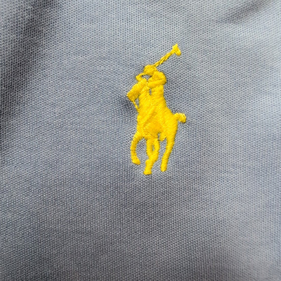 Polo Ralph Lauren Homme L Bleu Clair Logo Jaune Polo Manches Courtes