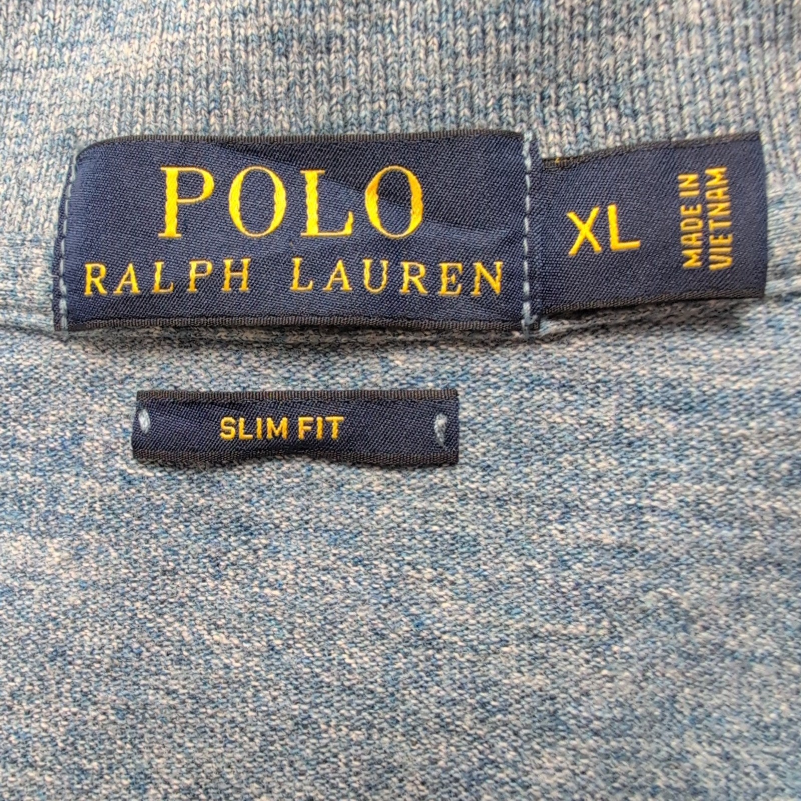 Polo Ralph Lauren Homme XL Bleu Chinée Logo Bleu Marine Polo Manches Courtes
