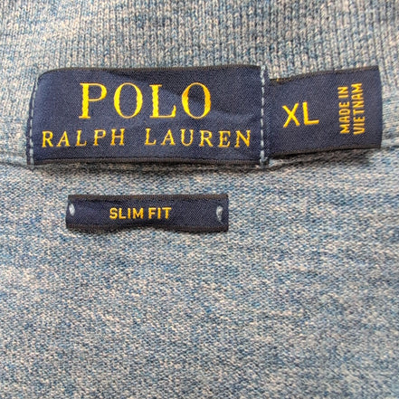 Polo Ralph Lauren Homme XL Bleu Chinée Logo Bleu Marine Polo Manches Courtes