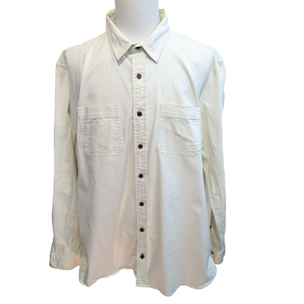 Chemise L.L.Bean XL Tall Écru Tissu Épais Vintage 2 Poches manches longues